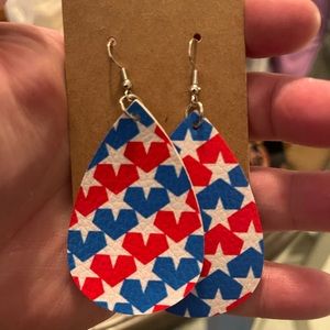 Red white and blue earrings